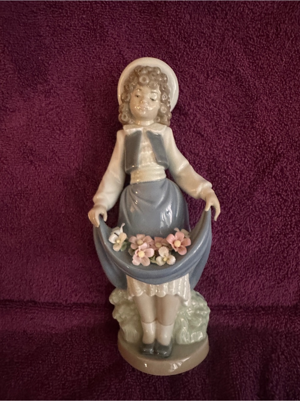 Lladro Figurine with Marked Base - Blue and White